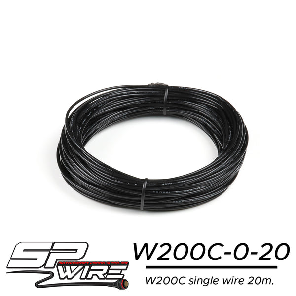 W200C22-0-20 #สายไฟทนความร้อนสูงสีดำ 0.5mm Spool 20m.