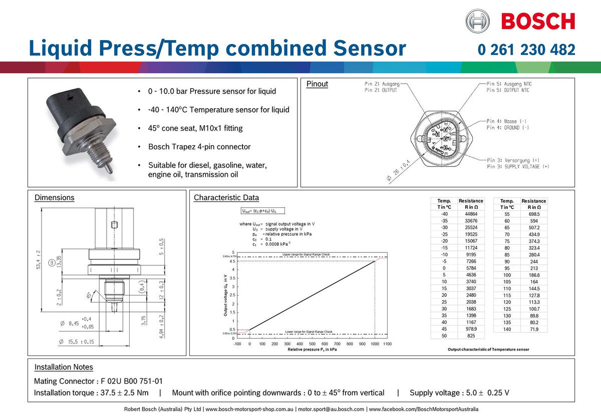 S006 #Bosch Dual sensor Set with connector – spwire