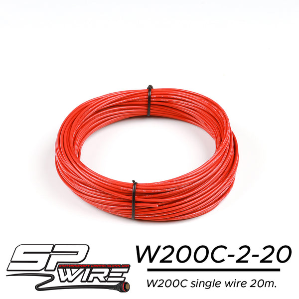 W200C14-2-20 #สายไฟทนความร้อนสูงสีแดง 1.6mm Spool 20m.