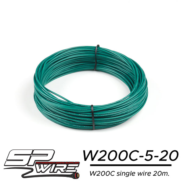 W200C18-5-20 #สายไฟทนความร้อนสูงสีเขียว 1.0mm Spool 20m.