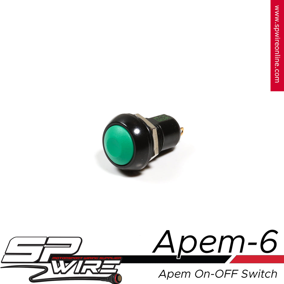 Apem-6 #Apem ON-OFF Switch Green